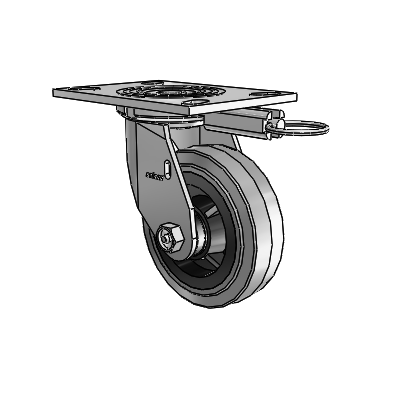 4 Series 1 1/2" Casters Top Plate Swivel Zinc with 5 x 1.5 Performa Rubber (Flat/Conductive) Wheel