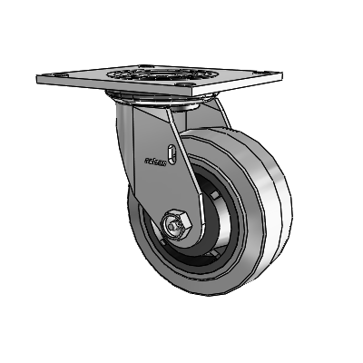 4 Series 2 Inch Wide Top Plate Swivel Caster Caster with 5 x 2 Performa Rubber (Flat/Conductive) Wheel