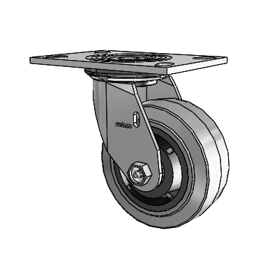 4 Series 2 Inch Wide Top Plate Swivel Caster Caster with 5 x 2 Performa Rubber (Flat/Conductive) Wheel