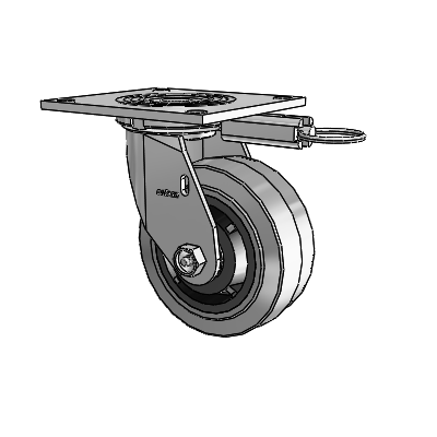 4 Series 2 Inch Wide Top Plate Swivel Caster Caster with 5 x 2 Performa Rubber (Flat/Conductive) Wheel