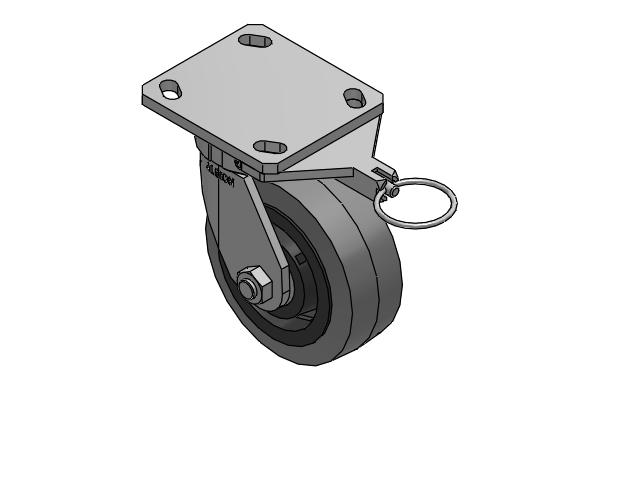 110 Series Kingpinless Top Plate Swivel Caster with 5 x 2 Grey Tread on Grey Core XS - Performa X-tra Soft Rubber (Flat) - Prevenz Antimicrobial Wheel