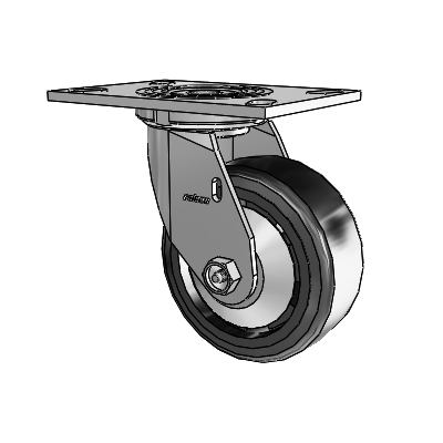 4 Series 2 Inch Wide Top Plate Swivel Caster Caster with 5 x 2 Trans-forma LT (Flat) Wheel
