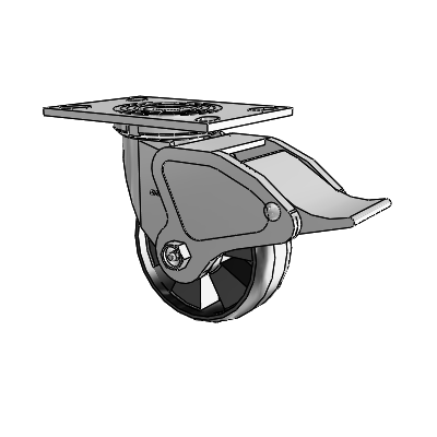 4 Series 2 Inch Wide Top Plate Swivel Caster Caster with 5 x 2 Maxim Wheel and Total Lock Brake