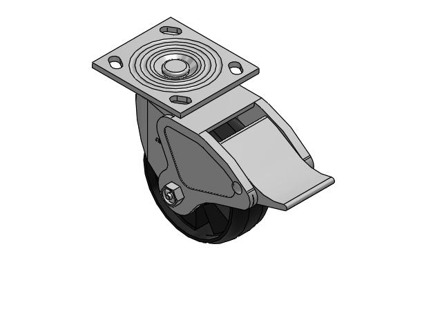 4 Series 2 Inch Wide Top Plate Swivel Caster Caster with 5 x 2 Maxim Wheel and Total Lock Brake