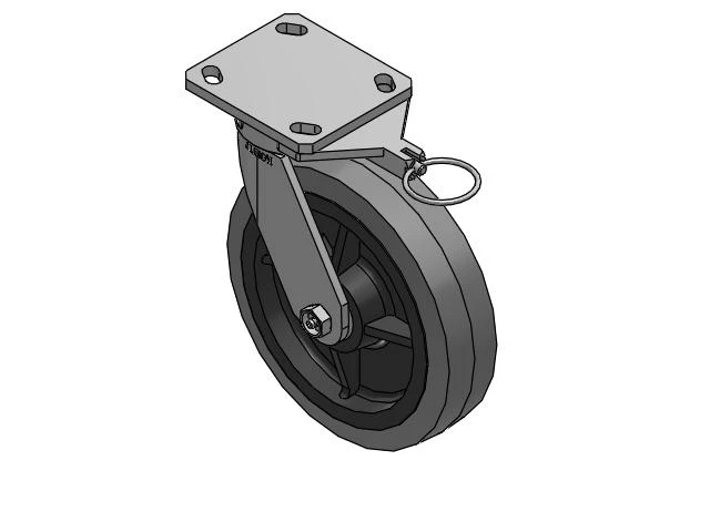 110 Series Kingpinless Top Plate Swivel Caster with 8 x 2 Grey Tread on Grey Core XS - Performa X-tra Soft Rubber (Flat) - Prevenz Antimicrobial Wheel