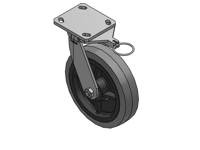 110 Series Kingpinless Top Plate Swivel Caster with 8 x 2 Grey Tread on Grey Core XS - Performa X-tra Soft Rubber (Flat) - Prevenz Antimicrobial Wheel
