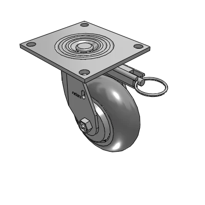 4 Series 2 Inch Wide Top Plate Swivel Caster Caster with 5 x 2 Performa Rubber (Round) Wheel