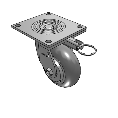 4 Series 2 Inch Wide Top Plate Swivel Caster Caster with 5 x 2 Performa Rubber (Round) Wheel