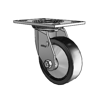 4 Series 1 1/2" Casters Top Plate Swivel Zinc with 5 x 1.5 Polyolefin Wheel