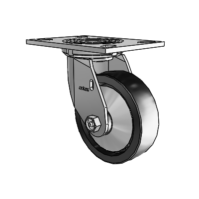 4 Series 1 1/2" Casters Top Plate Swivel Zinc with 5 x 1.5 Polyolefin Wheel