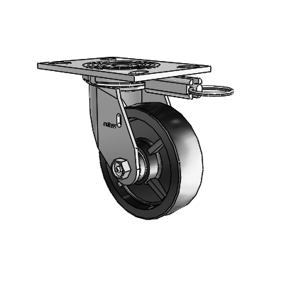 4 Series 1 1/2" Casters Top Plate Swivel Zinc with 5 x 1.5 Polyolefin Wheel