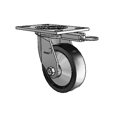 4 Series 1 1/2" Casters Top Plate Swivel Zinc with 5 x 1.5 Polyolefin Wheel