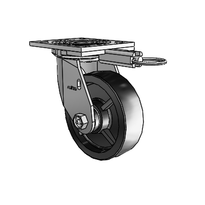 4 Series 1 1/2" Casters Top Plate Swivel Zinc with 5 x 1.5 Polyolefin Wheel
