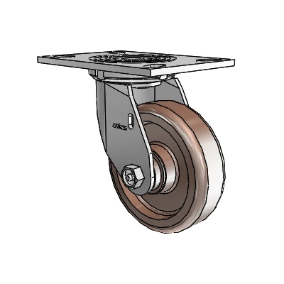 4 Series 1 1/2" Casters Top Plate Swivel Zinc with 5 x 1.5 Thermo Wheel