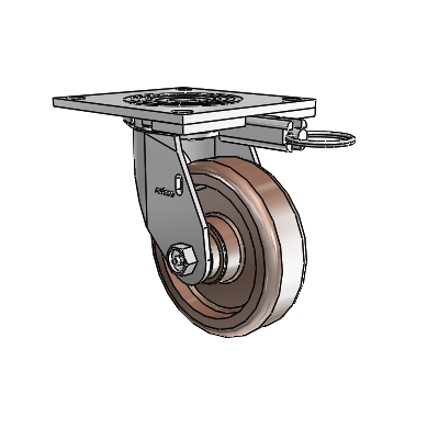 4 Series 1 1/2" Casters Top Plate Swivel Zinc with 5 x 1.5 Thermo Wheel