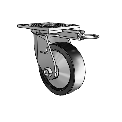 4 Series 1 1/2" Casters Top Plate Swivel Zinc with 5 x 1.5 Polyolefin Wheel