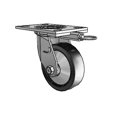 4 Series 1 1/2" Casters Top Plate Swivel Zinc with 5 x 1.5 Polyolefin Wheel