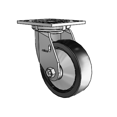 4 Series 1 1/2" Casters Top Plate Swivel Zinc with 5 x 1.5 Polyolefin Wheel
