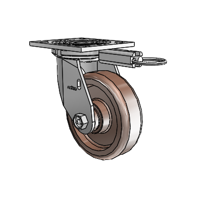 4 Series 1 1/2" Casters Top Plate Swivel Zinc with 5 x 1.5 Thermo Wheel
