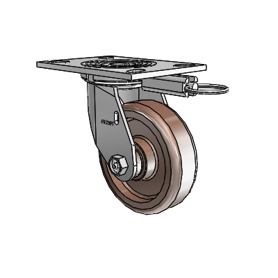 4 Series 1 1/2" Casters Top Plate Swivel Zinc with 5 x 1.5 Thermo Wheel