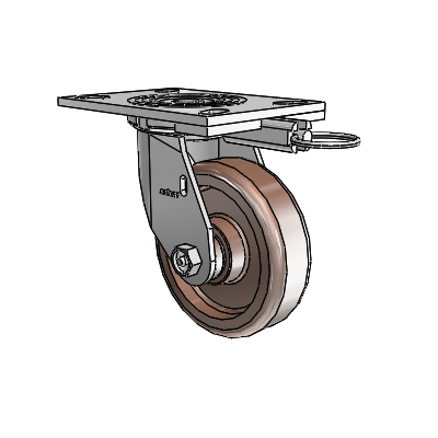 4 Series 1 1/2" Casters Top Plate Swivel Zinc with 5 x 1.5 Thermo Wheel