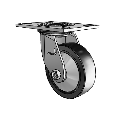4 Series 1 1/2" Casters Top Plate Swivel Zinc with 5 x 1.5 Polyolefin Wheel