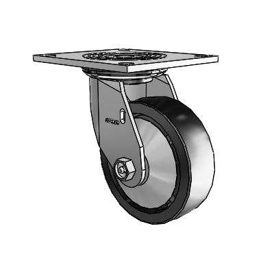 4 Series 1 1/2" Casters Top Plate Swivel Zinc with 5 x 1.5 Polyolefin Wheel