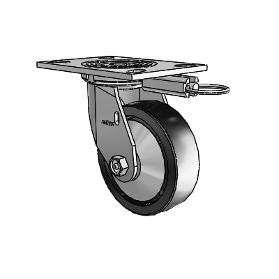 4 Series 1 1/2" Casters Top Plate Swivel Zinc with 5 x 1.5 Polyolefin Wheel