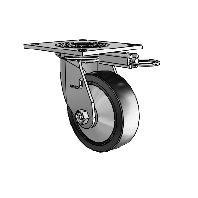 4 Series 1 1/2" Casters Top Plate Swivel Zinc with 5 x 1.5 Polyolefin Wheel