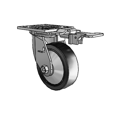 4 Series 1 1/2" Casters Top Plate Swivel Zinc with 5 x 1.5 Polyolefin Wheel