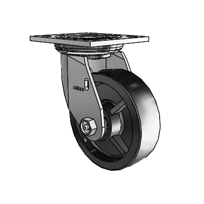 4 Series 1 1/2" Casters Top Plate Swivel Zinc with 5 x 1.5 Polyolefin Wheel