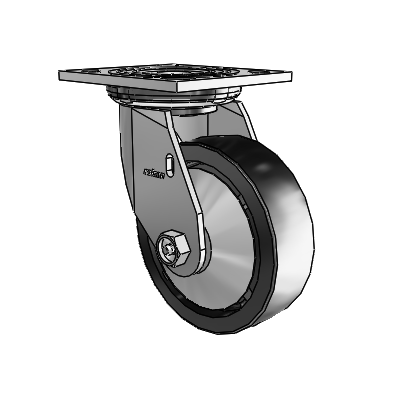 4 Series 1 1/2" Casters Top Plate Swivel Zinc with 5 x 1.5 Polyolefin Wheel