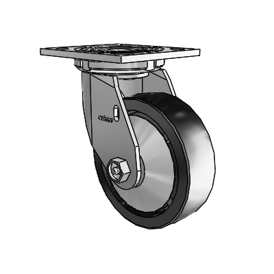 4 Series 1 1/2" Casters Top Plate Swivel Zinc with 5 x 1.5 Polyolefin Wheel