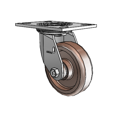 4 Series 1 1/2" Casters Top Plate Swivel Zinc with 5 x 1.5 Thermo Wheel