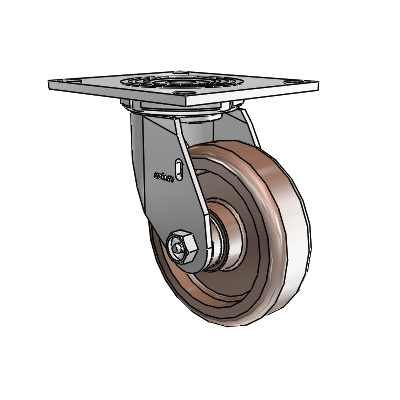4 Series 1 1/2" Casters Top Plate Swivel Zinc with 5 x 1.5 Thermo Wheel