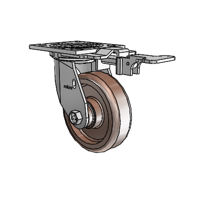4 Series 1 1/2" Casters Top Plate Swivel Zinc with 5 x 1.5 Thermo Wheel