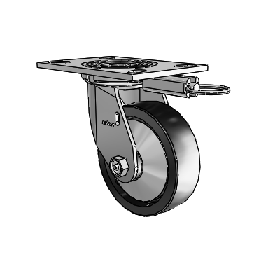 4 Series 1 1/2" Casters Top Plate Swivel Zinc with 5 x 1.5 Polyolefin Wheel