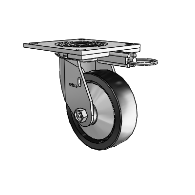 4 Series 1 1/2" Casters Top Plate Swivel Zinc with 5 x 1.5 Polyolefin Wheel