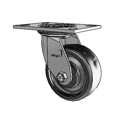 4 Series 2 Inch Wide Top Plate Swivel Caster Caster with 5 x 2 Endura Solid Elastomer Wheel