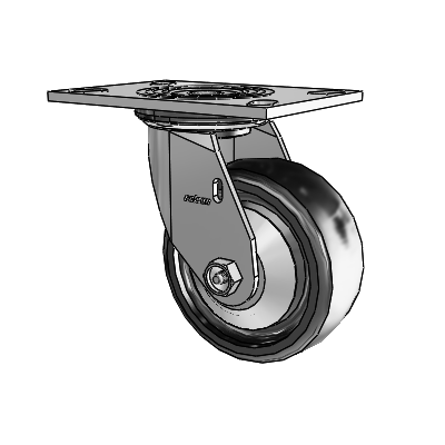 4 Series 2 Inch Wide Top Plate Swivel Caster Caster with 5 x 2 Endura Solid Elastomer Wheel