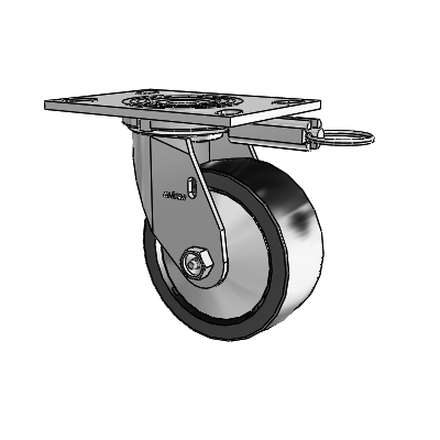 4 Series 2 Inch Wide Top Plate Swivel Caster Caster with 5 x 2 Polyolefin Wheel