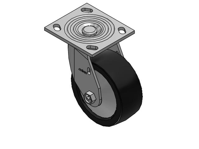 4 Series 2 Inch Wide Top Plate Swivel Caster Caster with 5 x 2 Polyolefin Wheel