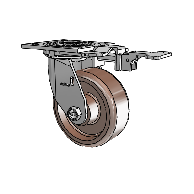 4 Series 2 Inch Wide Top Plate Swivel Caster Caster with 5 x 2 Thermo Wheel