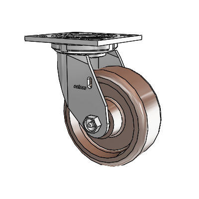 4 Series 2 Inch Wide Top Plate Swivel Caster Caster with 5 x 2 Thermo Wheel