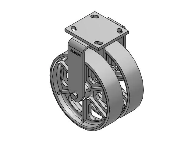 115 Series Top Plate Rigid Gray enamel Caster with 8 x 2 CA - Cast Iron Wheel