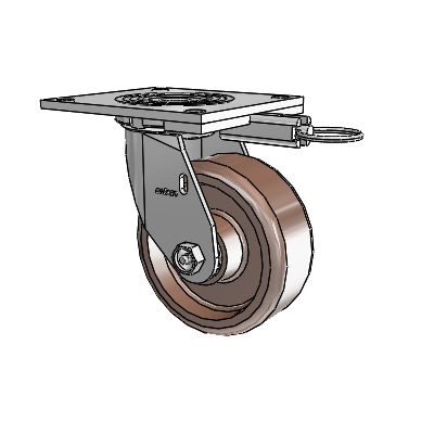 4 Series 2 Inch Wide Top Plate Swivel Caster Caster with 5 x 2 Thermo Wheel
