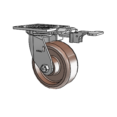 4 Series 2 Inch Wide Top Plate Swivel Caster Caster with 5 x 2 Thermo Wheel