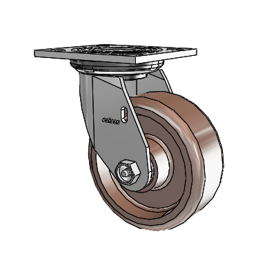 4 Series 2 Inch Wide Top Plate Swivel Caster Caster with 5 x 2 Thermo Wheel