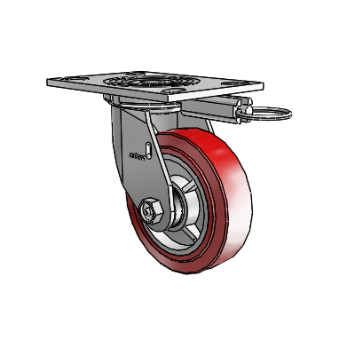 4 Series 1 1/2" Casters Top Plate Swivel Zinc with 5 x 1.5 Polyurethane HI-TECH Wheel