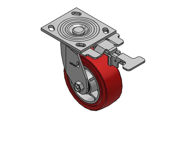 4 Series 2 Inch Wide Top Plate Swivel Caster Caster with 5 x 2 Polyurethane HI-TECH Wheel